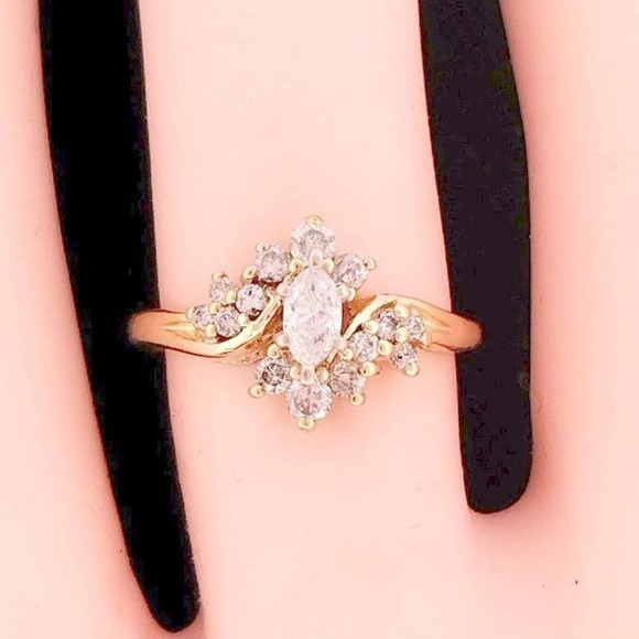 14K Diamond Wedding Engagement Ring REAL DIAMONDS - Picture 6 of 12